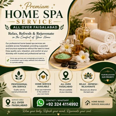  Premium Home Spa Service – All Over Faisalabad 