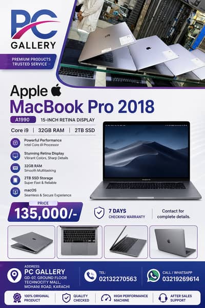 Apple MacBook Pro 2018 A1990 Core i9 32GB RAM 2TB SSD 15"