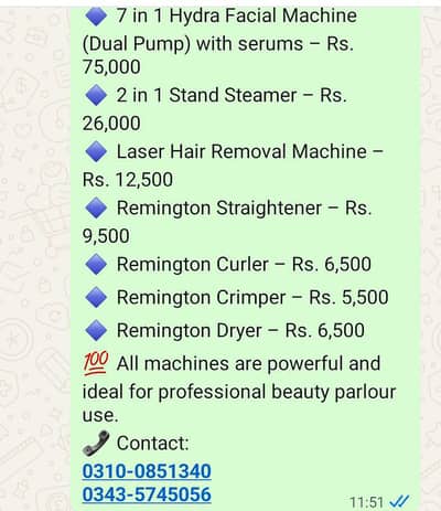 beauty parlour complete set up and hydra machine
