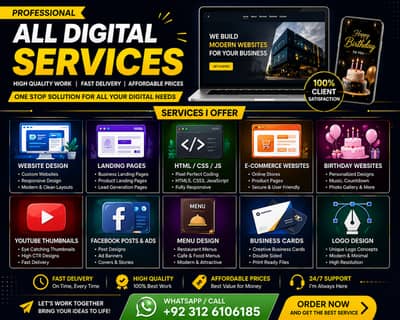 Web Design | Logo Design | Thumbnails | Menu Design | Fast Delivery