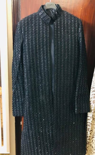 Jet black Long Coat full Package