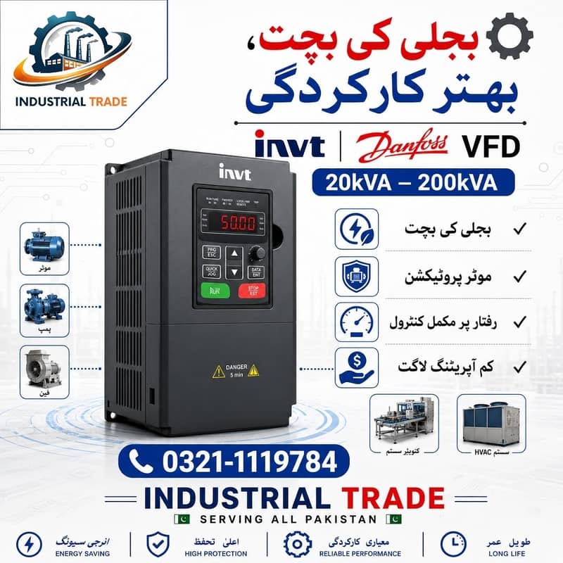 VFD (INVT | Danfoss) | بجلی کے اخراجات کم کریں، پیداوار بڑھائیں 0