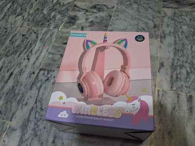 Cute Pink unucorn wirless headphones