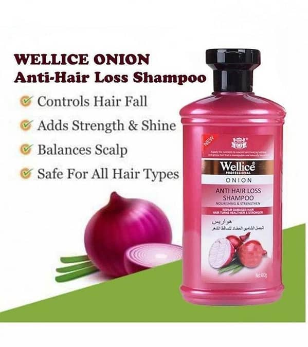 Original Wellice Onion Anti Hair Loss Shampoo 400ml. .
