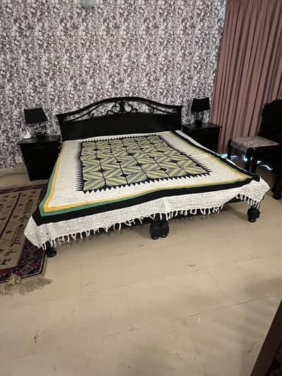 King Size bed  Double Bed Set for Sale! with Mattress & Side Tables