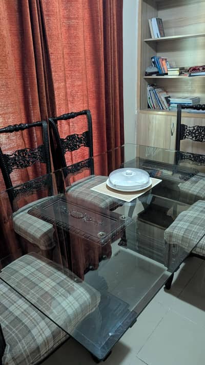glass top dining table and chair set