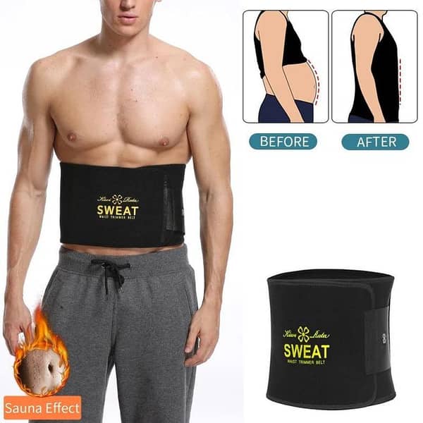 Men Waist Trainer Slimming Belt – Abdominal Sweat Body Shaper Girdle for Weight Loss Support