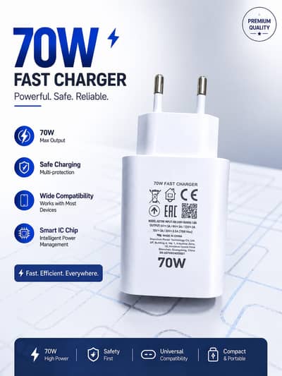 Fast Speed Branded Chargers - 70 to 180W - New Rapid Charger