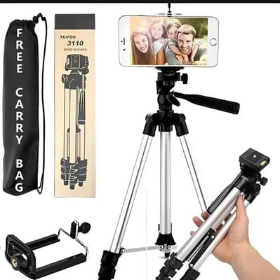 Mobile Camera Tripod Stand 3110 with Phone Holder & Carry Bag