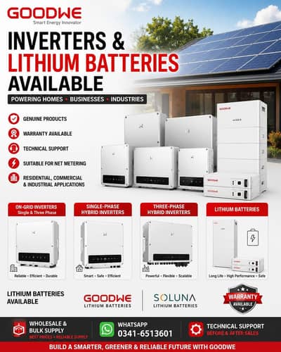 GoodWe Solar Inverter | Hybrid & On Grid | Lithium Battery Available