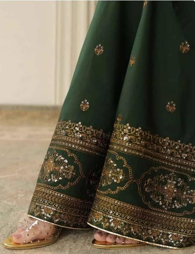 best lawn+silk bottle green suit