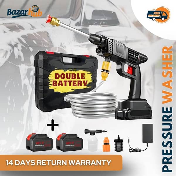 Rechargeable High-Pressure Washer Car Gun – Portable Electric Sprayer with Detergent Tank and Premium Build by BazaarHub. Pk