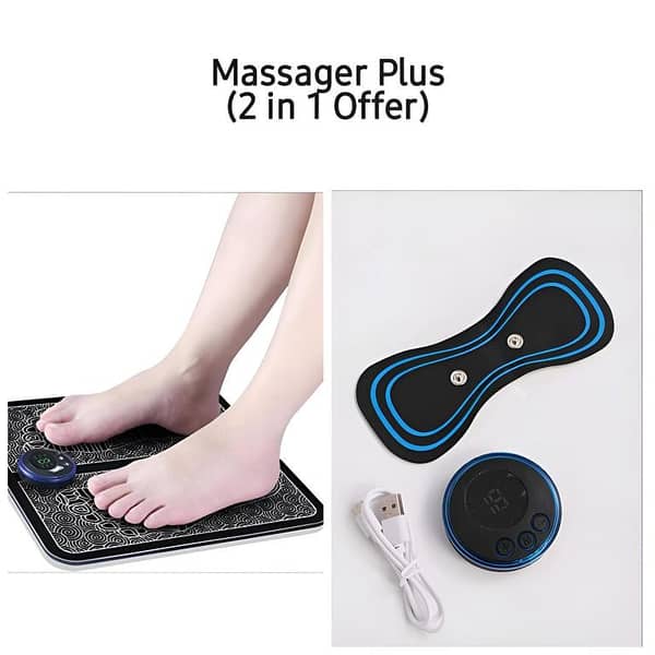 Pack of 2 Massagers: Mini Massager and Foot Massager Pad
