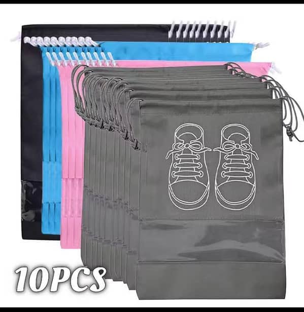 10-Piece Shoes Pouch Set: Waterproof, Dust-Proof Storage Bags with Front Transparent Panels