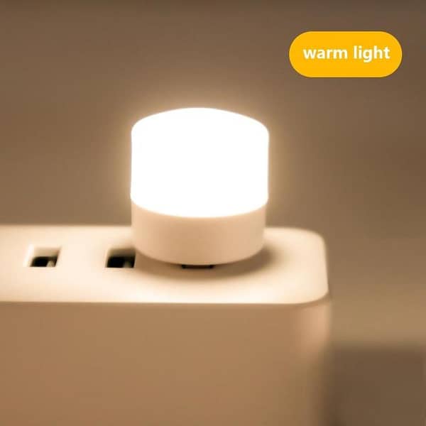1 Piece USB Night Light with Wall Plug — LED Mini Light Bulb for Ambient Car/Room Lighting