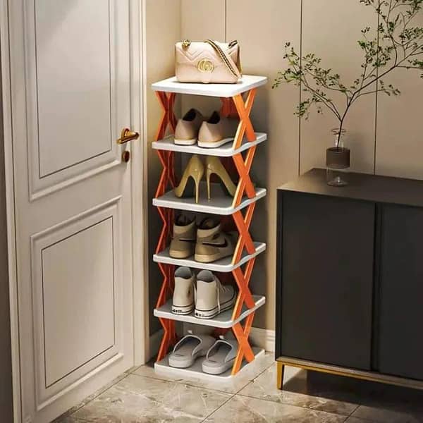 6-Layer X Shap Stackable Shoe Rack for Home Use