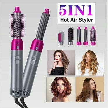 5-in-1 Hot Air Styler: Hair Dryer, Straightener, Curler, Volumizer, and Scalp Massager (with Box)