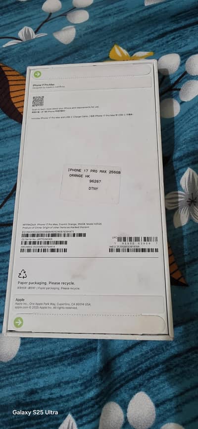 Apple iPhone 17 Pro Max HK 256 GB cosmic orange color nonpta