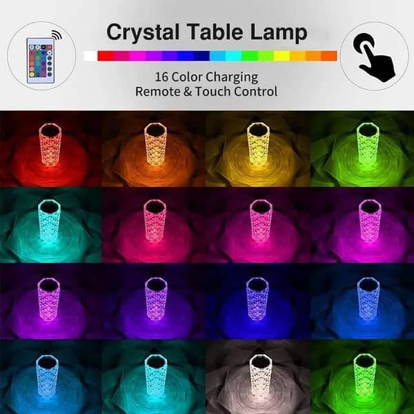 16 Colors USB Rechargeable LED Atmosphere Lamp for Home, Room Decoration, Christmas, Touch Table Bedside