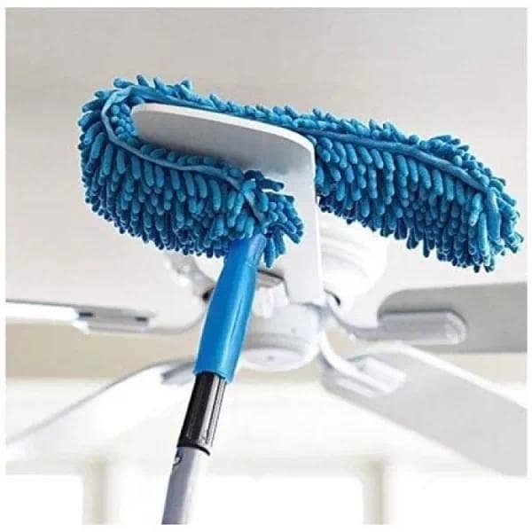 Flexible Microfiber Duster with Telescopic Stainless Steel Handle for Cleaning Fans and Hard-to-Reach Areas