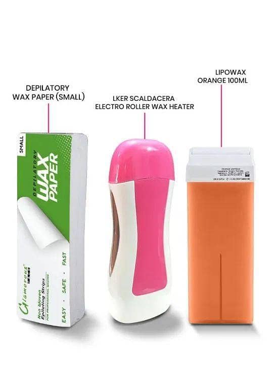 3 in 1 Wax Depilatory Refills Machine with Roller Wax and Depilatory Wax Paper Universal Electric Wax Heater