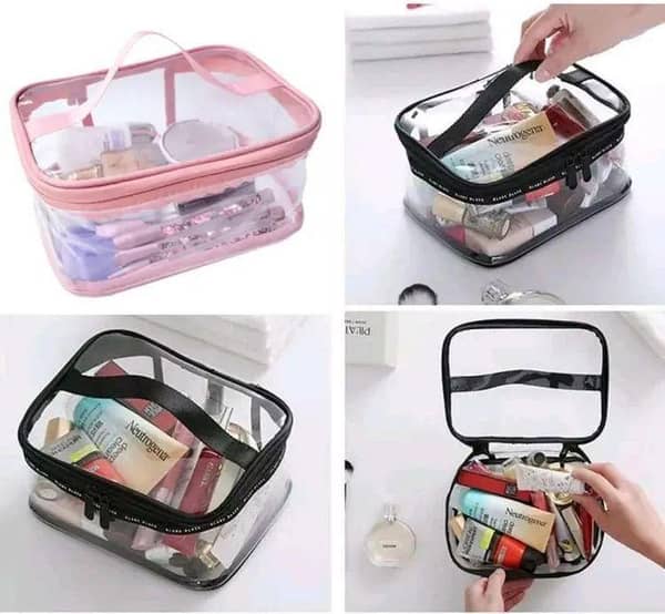 NEW Transparent Waterproof Square Cosmetics Organizer Bag, Full Size, Mix Random Colors