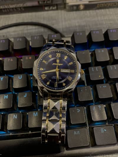 POEDAGAR 615 Diamond Crown & Strap Wristwatch
