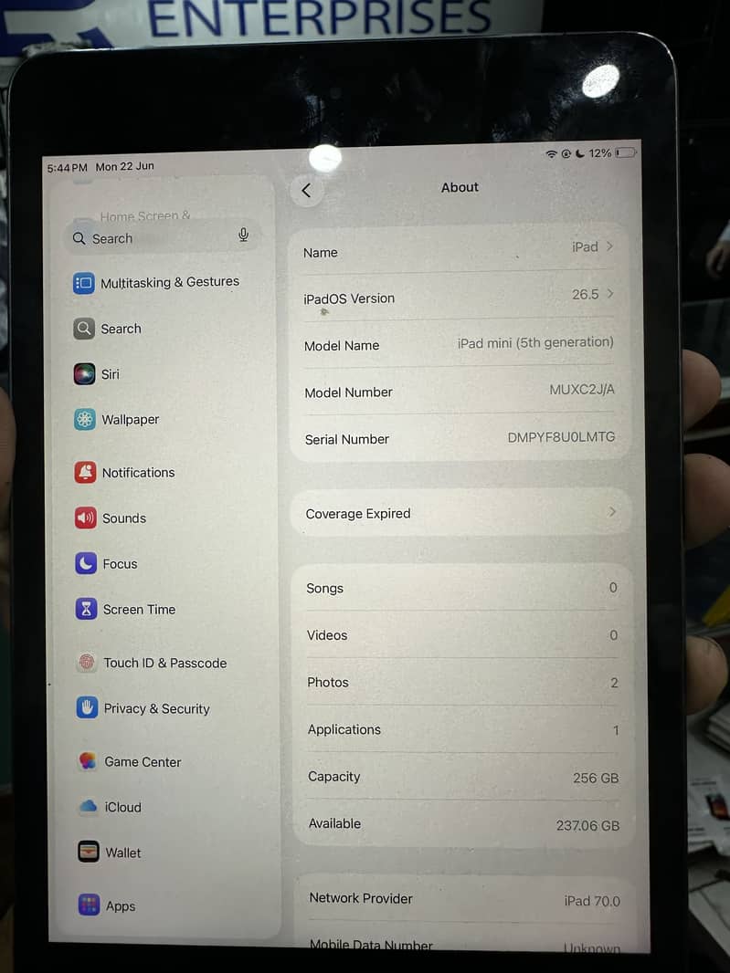 iPad mini 5 generation 0