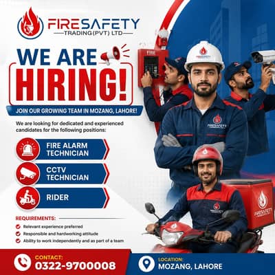 Fire Alarm Technician , CCTV Technician ,  Rider  Required , Jobs