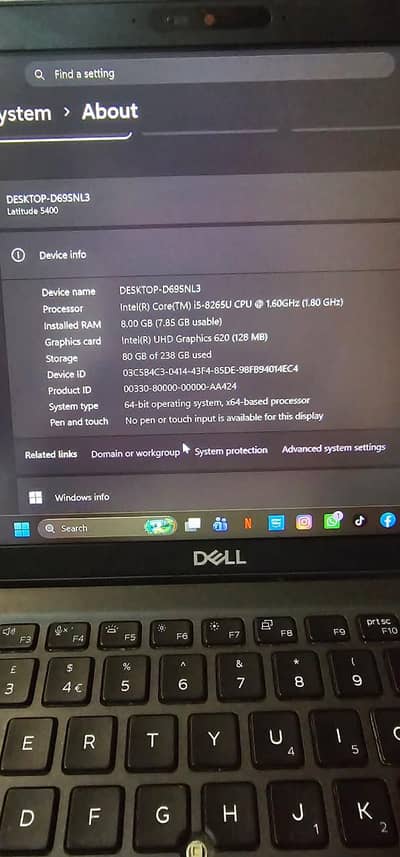 Core I 5 8th generation  8/256