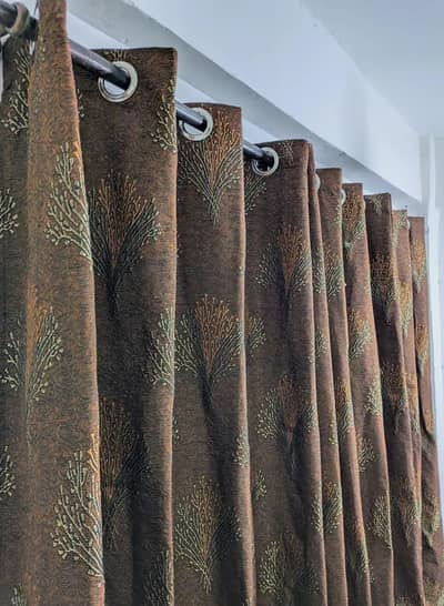 Cash on delivery. premium printed brown tree motif curtain