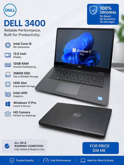 Dell Latitude 3400 | Core i5 8th Gen | 12GB RAM | 256GB SSD