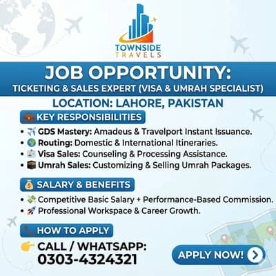 Travel Agents Required – Air Ticketing, Hajj & Umrah, Hotel Booking