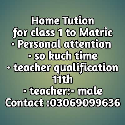 Home Tution for class 1-10