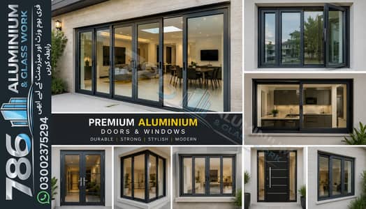 786 Aluminium Windows & Sliding Doors Work Premium Glass Work Karachi