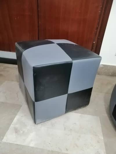 2 bean bags 1 square table