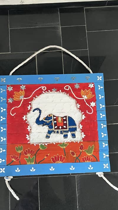 Handcrafted Decorative Wall Hanging – Elephant Art Panel