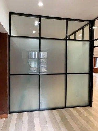 Glass partition for office