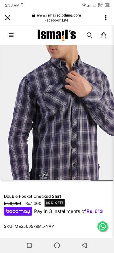 ismail brand navy blue casual shirt brand new unused