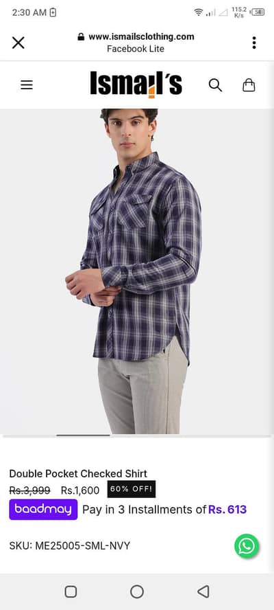 ismail brand navy blue casual shirt brand new unused