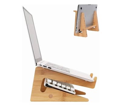 Wooden Laptop Stand for Desk | Handmade & Durable