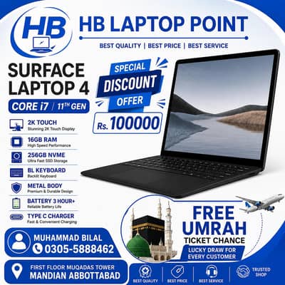 Surface 4/5 Laptop. . 12th//11th Gen i7 2k Touch 16GB//256GB SSD BL Keyb