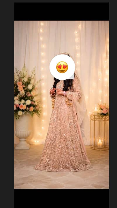 Bridal Fancy Maxi Dress Dusty pink Heavy Embroidered Dress