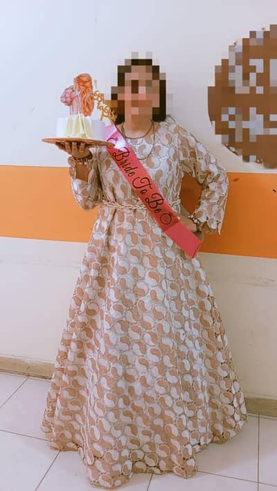 circle  designed long frock