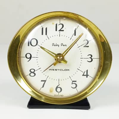 Vintag 1960s Scottish Westclox Baby Ben Style 8 Mechanical Alarm Clock