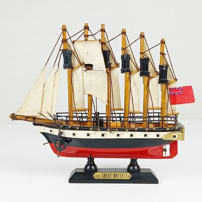 Handmade Detailed Wooden Model of the Historic SS Great Britian Ship