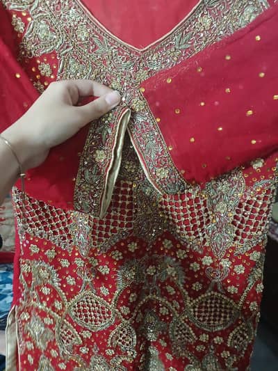 heavy zardozi bridal lehenga Red-sialkot
