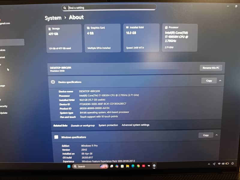Dell Precision 5550 | i7 10th Gen | 16GB RAM | 4K Touch Display 1