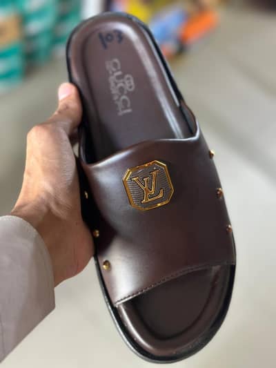 Luxury Brown Men's Slide Sandals – Premium Comfort & Style