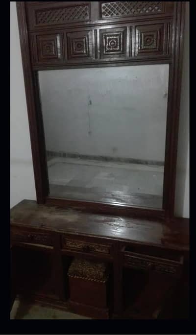 Dressing Table King Size Belgium Mirror Chinot Wood Good Condition